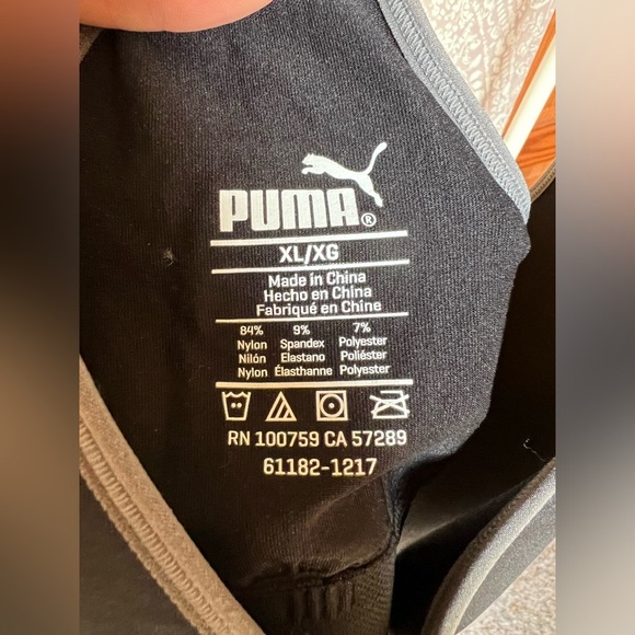 Puma Padded Racerback Structured Black and Gray Signature Sports Bra - Picture 10 of 10
